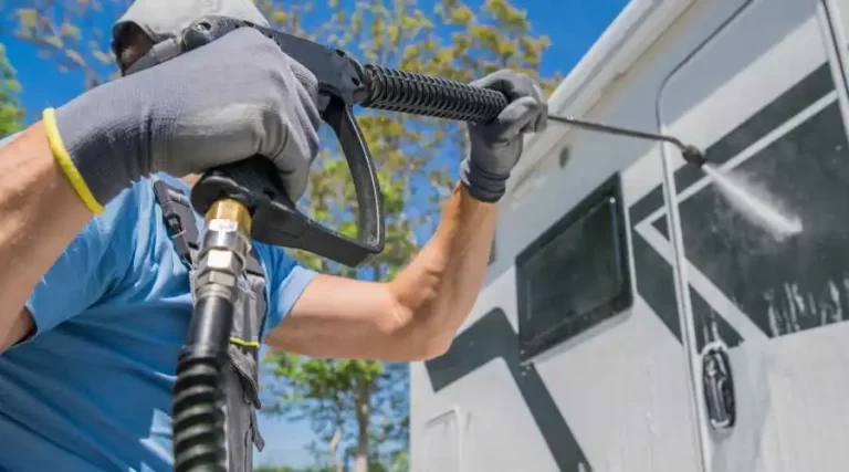 Power washing a residential window